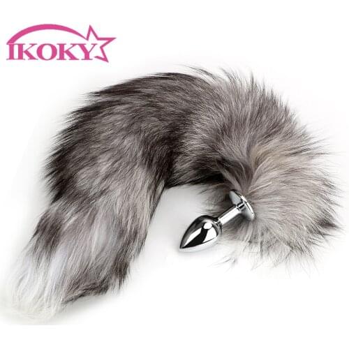 IKOKY Sex Toys For Women Man Gay Anus Dilator Fox Tail Metal Butt Plug Anal Beads Prostate Massager Anal Plug Smooth Touch