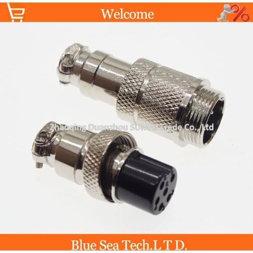 Free Shipping 10 sets=20pcs 6 Pin 16mm Male & Female Butt joint Connector kit GX16 Socket+Plug,RS765 Aviation plug interface