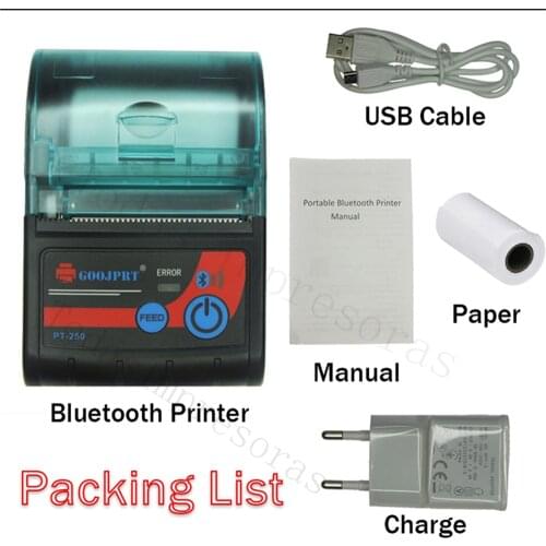 Big Paper Hopper Portable Mini 58mm Bluetooth Thermal Printer Ink-free Android & iOS System Wireless Receipt Printer 58x50mm Max