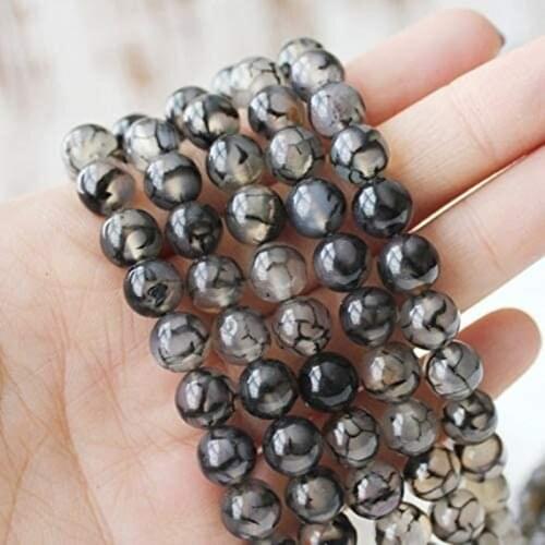 Dragon Stone Spacer Beads Natural Round Loose Bead Pick Size 4 6 8 10 Mmm for Jewelry Making