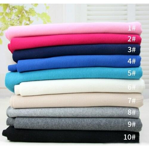 Buulqo 10*110cm Cotton elastic ribcuff hem fabric thread women sportswear fabric