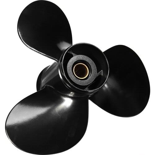 Black Boat Outboard Propeller For Mercury 25-70HP 48-855856A5 11 3/8 x 12 Aluminum Alloy 13 Spline Tooth Marine Propeller