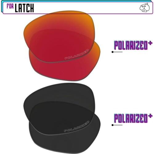 EZReplace Polarized Replacement Lenses for - Oakley Latch Sunglasses - BlackPPlus-RedPPlus