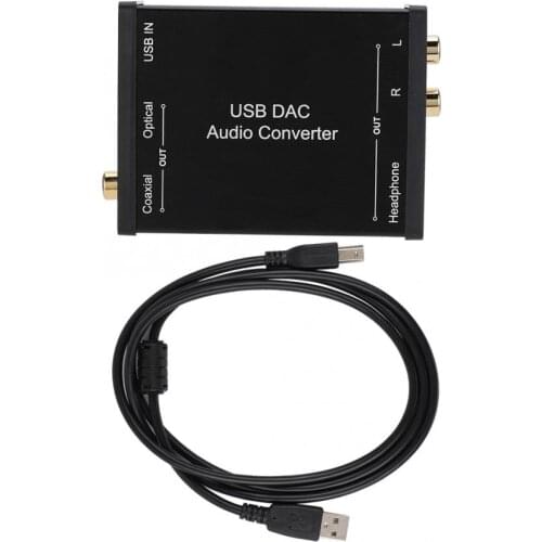 GV-023 USB DAC Audio Converter Digital to Analog DAC Audio Converter USB Audio Sound Card Coaxial/Optical/Stereo Output