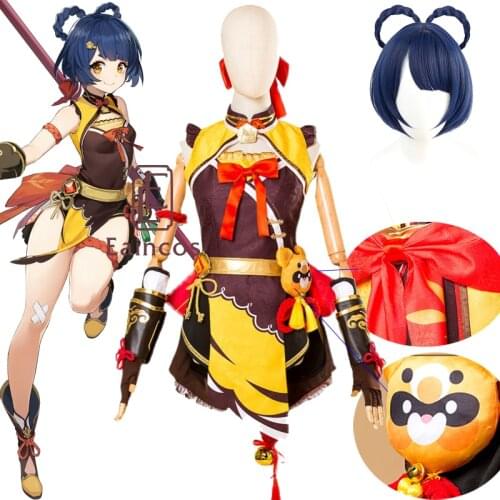 Genshin Impact Xiangling Cosplay Costume Uniform Dress Anime Halloween Carnival Outfits Custom Made Women Costumes