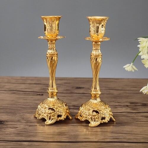 Creative Metal Candle Holder New European Style Retro Desktop Pair Candle Decoration Atmosphere Candle Holder