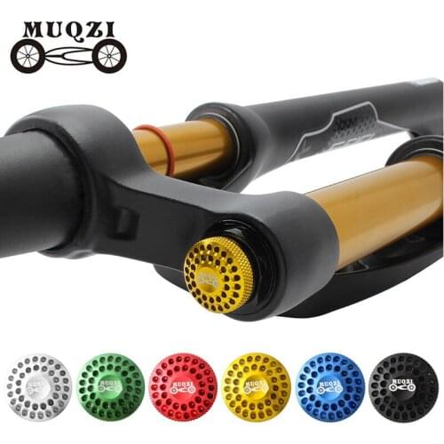 MUQZI Bike Shoulder Air Fork Cover For Shcrader Valve Suspension Air Gas Fork Aluminum Alloy Protector Cap MTB Bicycle Accessoty