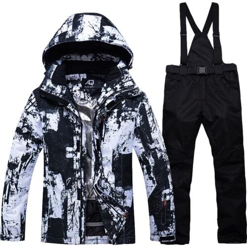 New Large Size Mens Ski Suit -30 Temperature Waterproof Warm Winter Mountaineering Snow Snowboard Snow Jacket and Pants Set