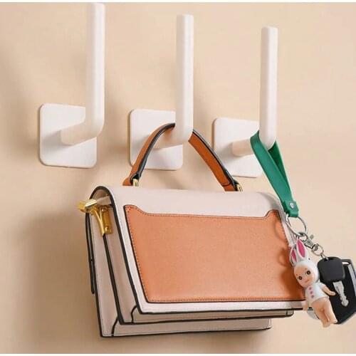 Multifunction Big L Shape Hook Self Adhesive Wall Hangers Roll Paper Kitchen Pot Lid Hooks Hat Racks Keys Hanger Home Decor