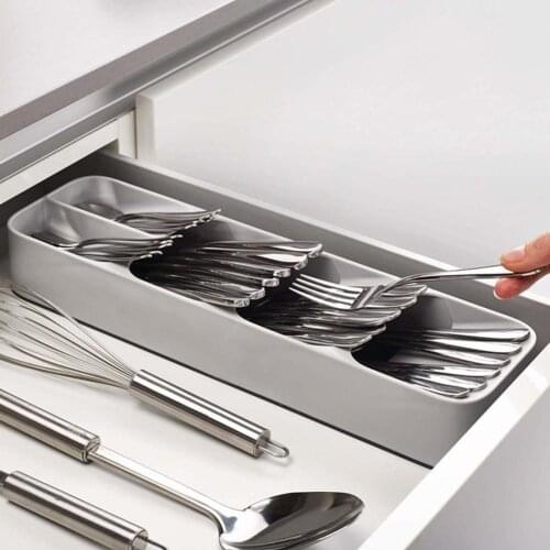 Multifunctional knife and fork compartment storage box tableware spoon box partition organizer kitchen drawer storage tray
