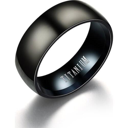 Men Ring Titanium Letter Hip Hop Ring Black Stainless Steel Engagement Party Rings Wholesale Wedding Jewelry Bague Homme