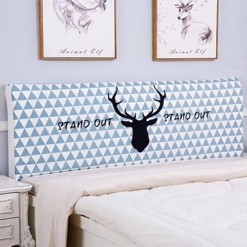 Nordic Style Bed Bedside Cover Soft Dust Back Protective Elastic Cloth All Wrapped Headboard Bag Four Seasons Easy Cleaning