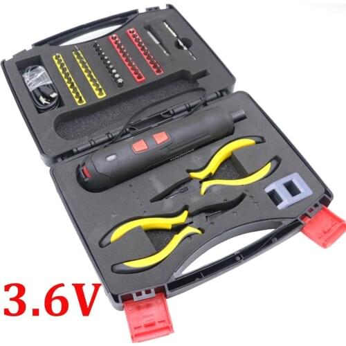 3.6V Mini Electrical Screwdriver Set USB Port Smart Cordless Electric Screwdrivers Rechargeable Handle Tool With 50 pcs Drill