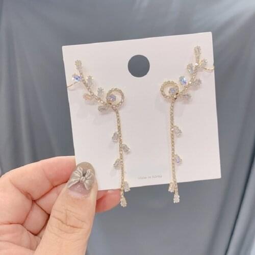 ​ZDMXJL 2021 New Fashion Womens Earrings Fine Sweer Zircon Long Eardrop Earrings For Women Party Jewelry Gifts Drop-shipping