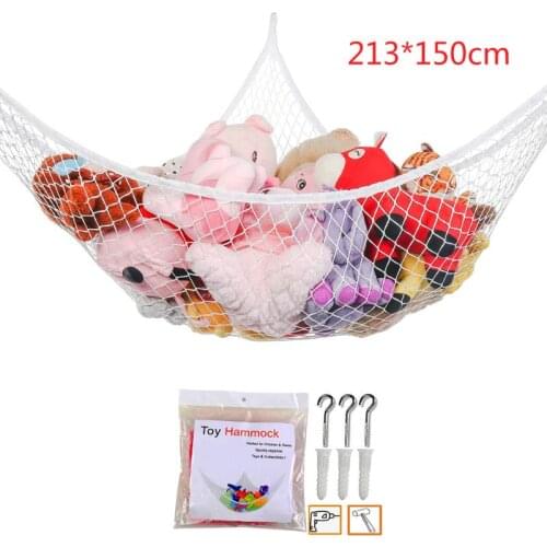2021 New Mesh Net Toy Hammock Corner Stuffed Animals Kids Baby Hanging Storage Organizer