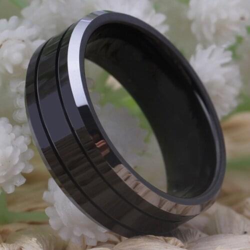 Wedding Anniversary Gift Ring For Man Womens Ring His Her Promise Ring Mens Bridal Jewelry Anniversary Ring Pure Tungsten Ring