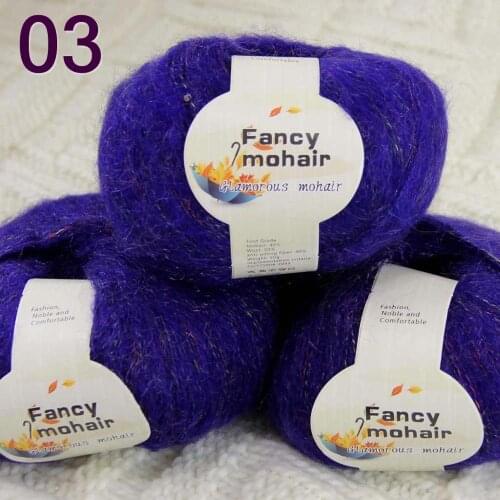 Sale New Soft 3Skeins50g Wrap Shawls Hand Knitting Wool Yarn Womens Cashmere Shawls and Wraps Rainbow Blue Velvet 823- 02