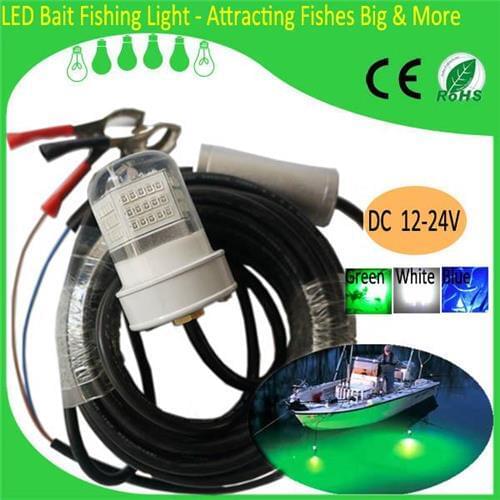 Fishing Tackle Wholesale 30W Underwater LED Bait Lights DC 12V - 24V 6M Cable 360 120 Degree Cheap Fishing Equipments