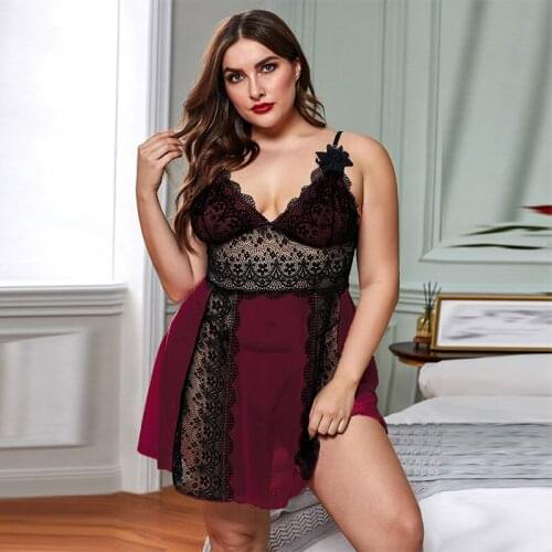 SEXY PLUS SIZE LACE DRESSES NIGHTGOWNS NIGHT DRESSES BABY DOLL