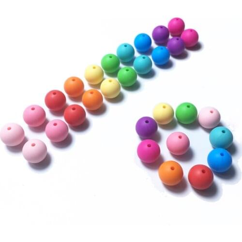 Candy Silicone Beads boys Baby colors Teething Beads Safe Food Grade Teething 10mm/12mm/15MM Round Silicone Beads 100pcs/lot