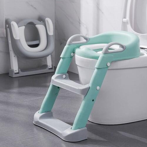 Folding Infant Potty Seat Urinal Backrest Training Chair with Step Stool Ladder for Baby Toddler Portable Safe Toilet Potty Seat