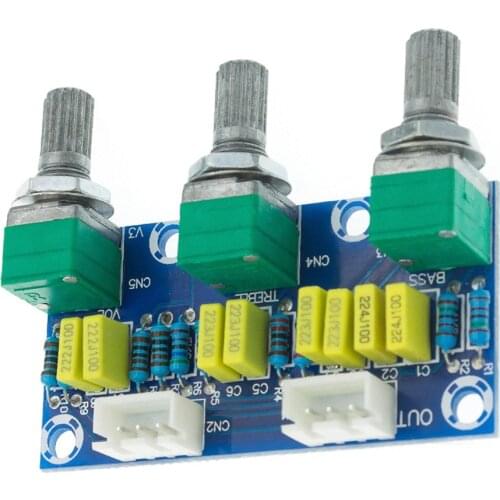 XH-M802 Passive Tone Board Amplifier Preamp Power Module with Adjustable Low High Sound HIFI Level Grade Volume Control Board