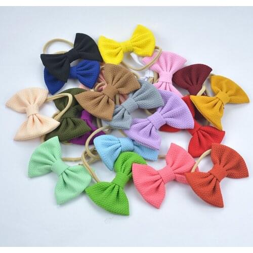 Baby Headband Hair Bows Nylon Hairbands For Girls School Head Band Newborn Photo Props Kids Infant Fashion Hair Accessories