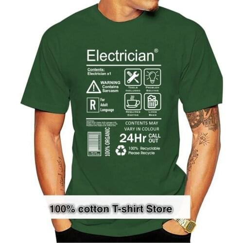 Funny Electrician Package Care Instructions Mens T-Shirt Top Electrical Engineer 2019 Summer Men O-Neck Tee Shirt 3D Print Tee