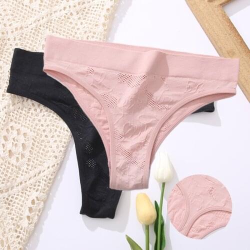 FINTOO Lace Panties for Women Ladies Sexy Low Rise Thongs Briefs Underwear Brazil Panty Female Breathable Intimates Lingerie New