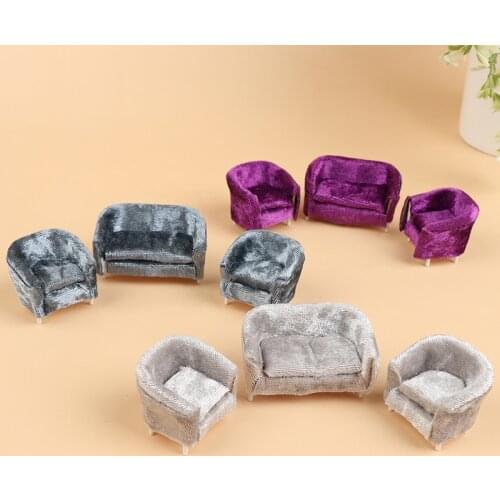 1Set 1/25 Dollhouse Miniature Furniture Couch Sofa Cushion Set Doll House Decor Toy