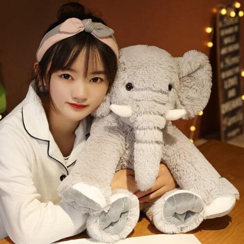 1pc 45cm Height Large Plush Elephant Doll Toy Kids Sleeping Back Cushion Cute Stuffed Elephant Baby Accompany Doll Xmas Gift