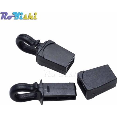 100pcs/pack Zip Clip Buckle Zipper Pulls Cord Rope Ends Lock Black For Paracord/Backpack/Clothing