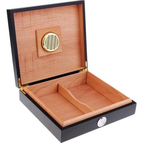 2PCS Spanish Cedar Wood Cigar Humidor Case W/ Humidifier Hygrometer Cigar Box