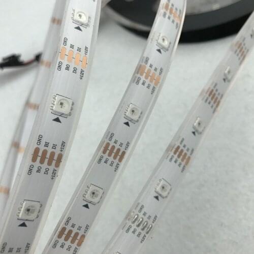 30leds/m;5m WS2815 DC12V addressable full color RGB 5050 LED strip;epoxy resin filled in the tube;IP68;WHITE PCB