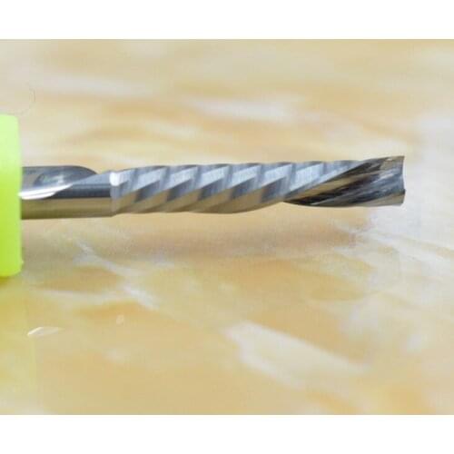 5Pcs 3.175X2X12MM Left Hand Single Flute Downcut Spiral Bits, High Efficiency Cutting Wood Acrylic Plastic Plate