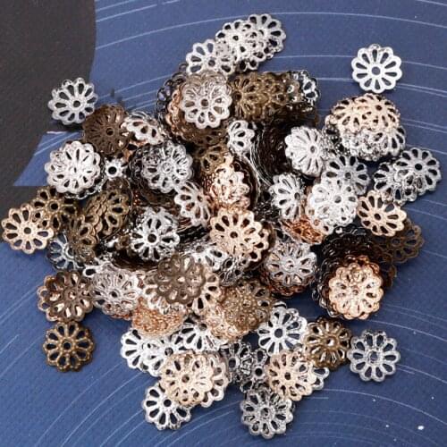 New Fashion 5000pcs 9mm Plated Filigree Flower Wraps Connectors For Jewelry Making Findings DIY Charm Pendant Wholesale