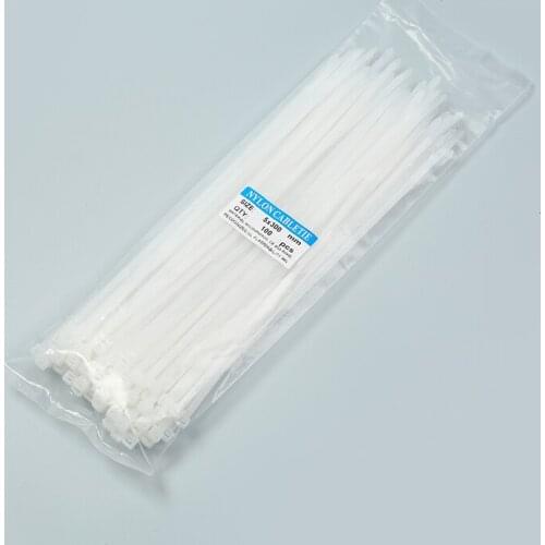5x300 reusable nylon cable ties White self-locking zip ties