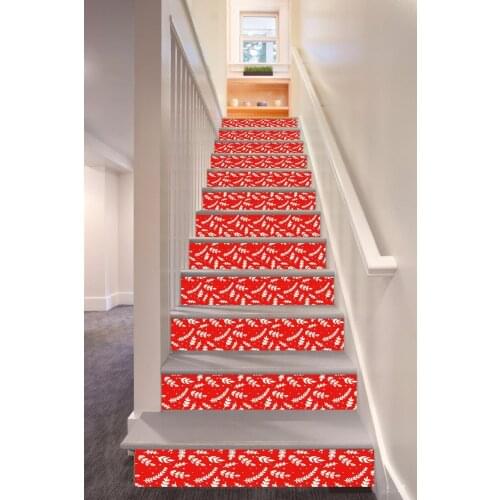 6pcs/set 18cm x 100cm Variety of Twigs Pattern Style Stair Sticker Wallpaper LTT015