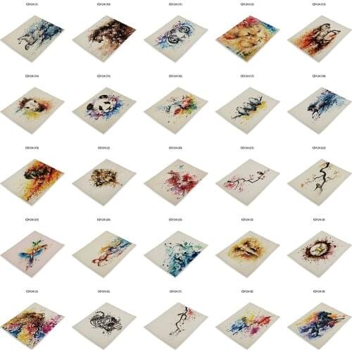 Abstract Animal Tiger Panda Print Pattern Dish Mat Drink Coasters Plant Color Decoration Placemat Tischset Placemat Servilletas