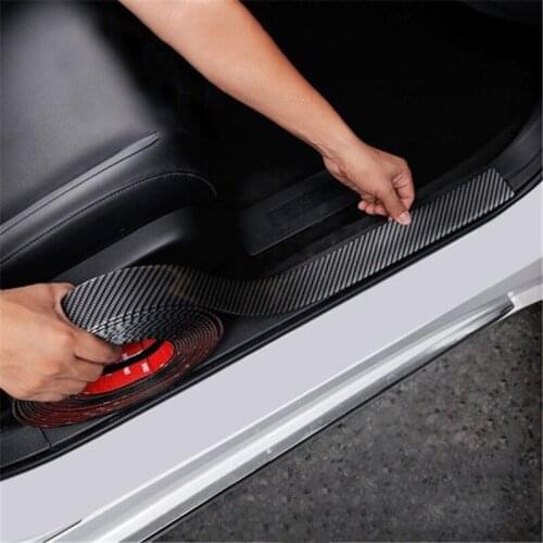 Car Sticker Rubber Styling 5D Carbon Fiber Door Sill Protector Cover Bumper Sticker Auto Accessories For Toyota BMW KIA Ford etc