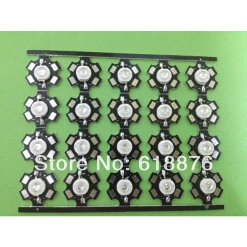 Freeshipping! 20pcs 3W UV/Ultra Violet High Power LED Bead Emitter 395-400NM with 20mm Star Platine Heatsink