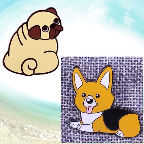 Cute Shiba Inu Dog pug Brooch Badge Puppy enamel pin