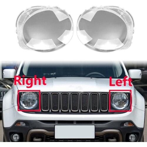 For Jeep Renegade 2016-2018 Left+Right Headlight Shell Lamp Shade Transparent Lens Cover Headlight Cover