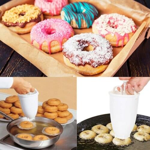 Donut Mould Plastic Mini Donuts Maker Dessert Dispenser Portable Manual Doughnut Machine Creative DIY Baking Artifact Tool Molds