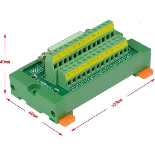 DB25 Mini D-Sub DIN Rail Mount Interface Module , DB25 Female Mini Breakout Board ,DB25 splitter