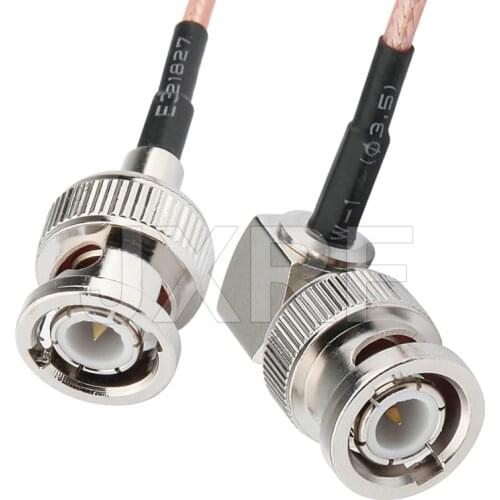 JXRF Coaxial Cables BNC Male Plug To BNC Male Plug Right angle RG316 Pigtail Cable Jumper Cable