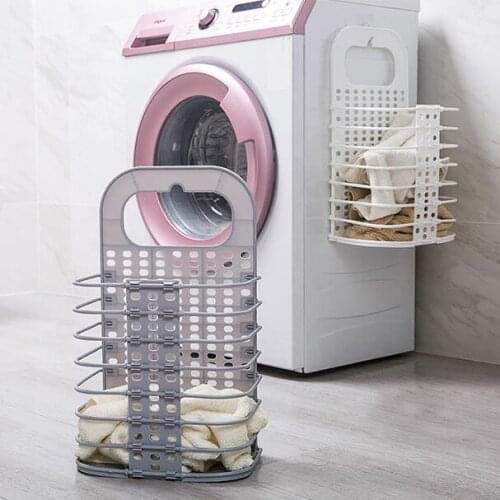 Laundry Basket Bathroom Organizers Wall Hanging Folding Laundry Plastic Large Clothes Storage Basket Dirty Clothes Basket Hamper