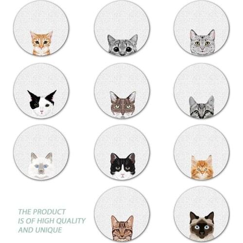 Mouse Pad Premium-Textured Mouse Mat Various Shapes Of Cat Headsoffice Table Pad Non-Slip Rubber Base Round Gamer Mousepad Mat