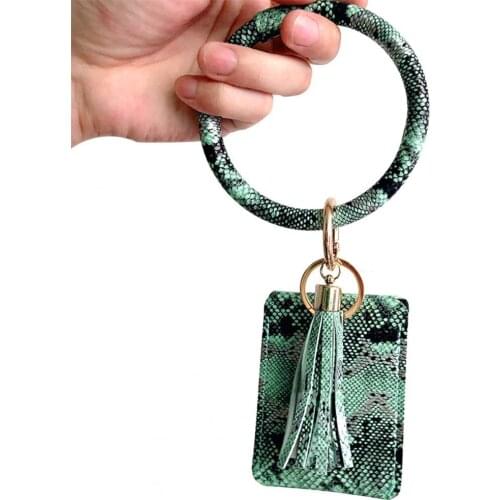 Mini Women Solid Color Tassel Faux Leather Key Chain Coin Pouch Purse Card Bag