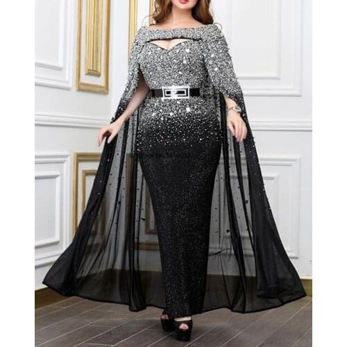 2021 New African Evening Party Dresses For Women Elegant long Dress Cape Style Vestidos Robe Africaine Femme Africa Clothes